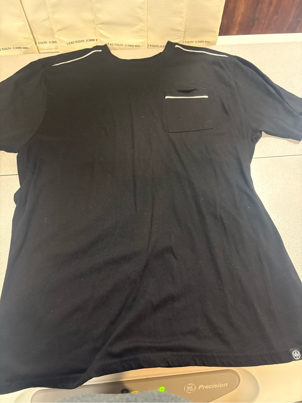 Men's Black Pocket Tee with Subtle Contrast Trim